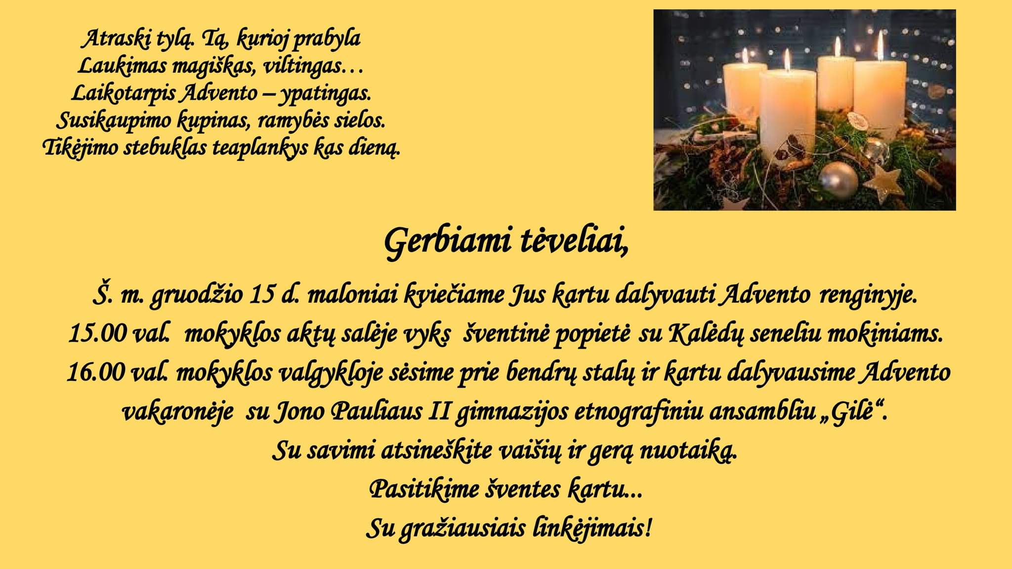 Read more about the article Advento renginys mokykloje