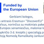 Prasideda antrasis projekto Erasmus+ „DiscoverEU“ etapas